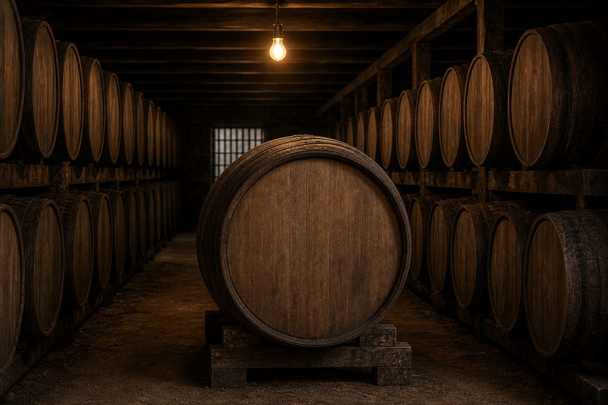 Casks maturing in a Midleton warehouse