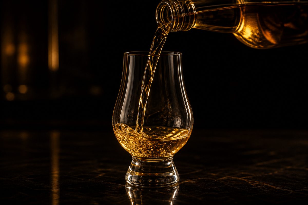 A creamy, golden pour of single pot still whiskey