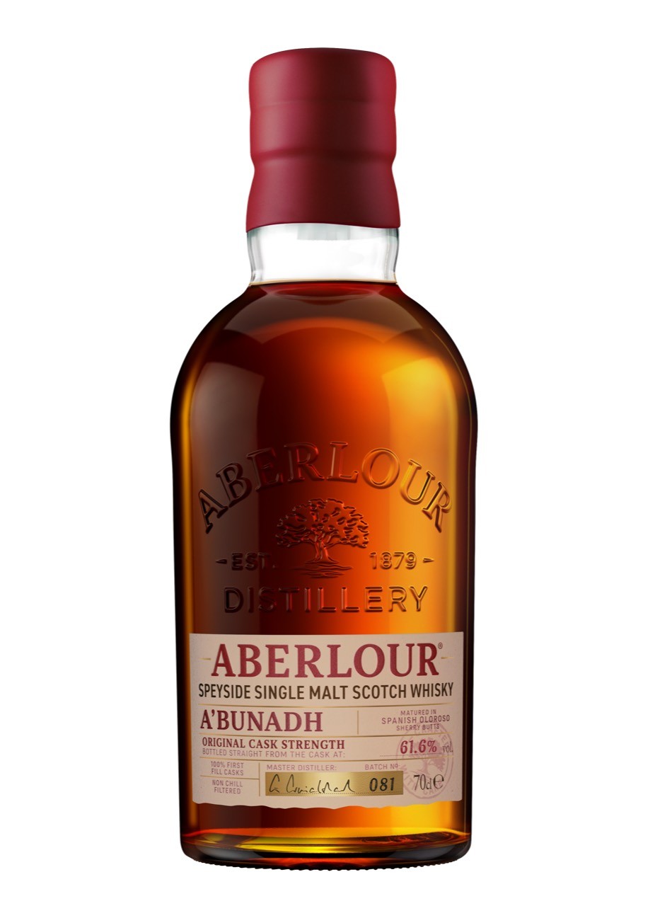 Aberlour A’bunadh batch 081 bottle, with 61.6% ABV on its label